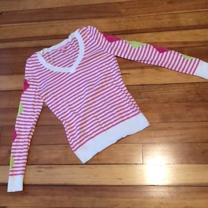 Lilly Pulitzer Striped Argyle Sleeve Sweater